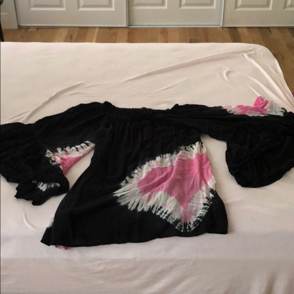 Tie dye off the shoulder dress